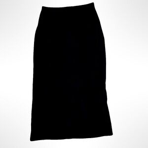 Vintage 90s Black Midi Skirt with Slit